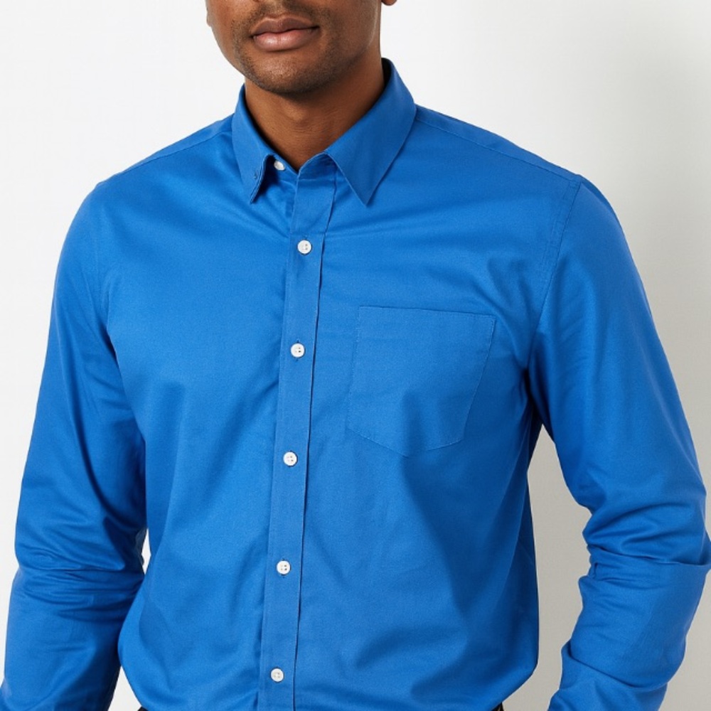 Michael Kors Blue Slim-Fit Dress Shirt